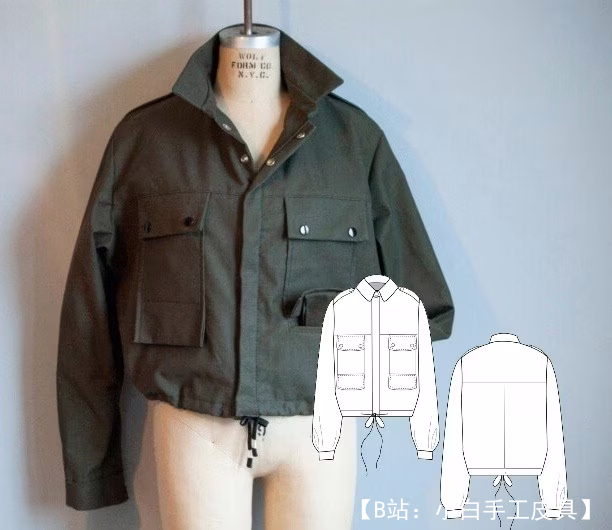 女短款军风衣款式 - 1