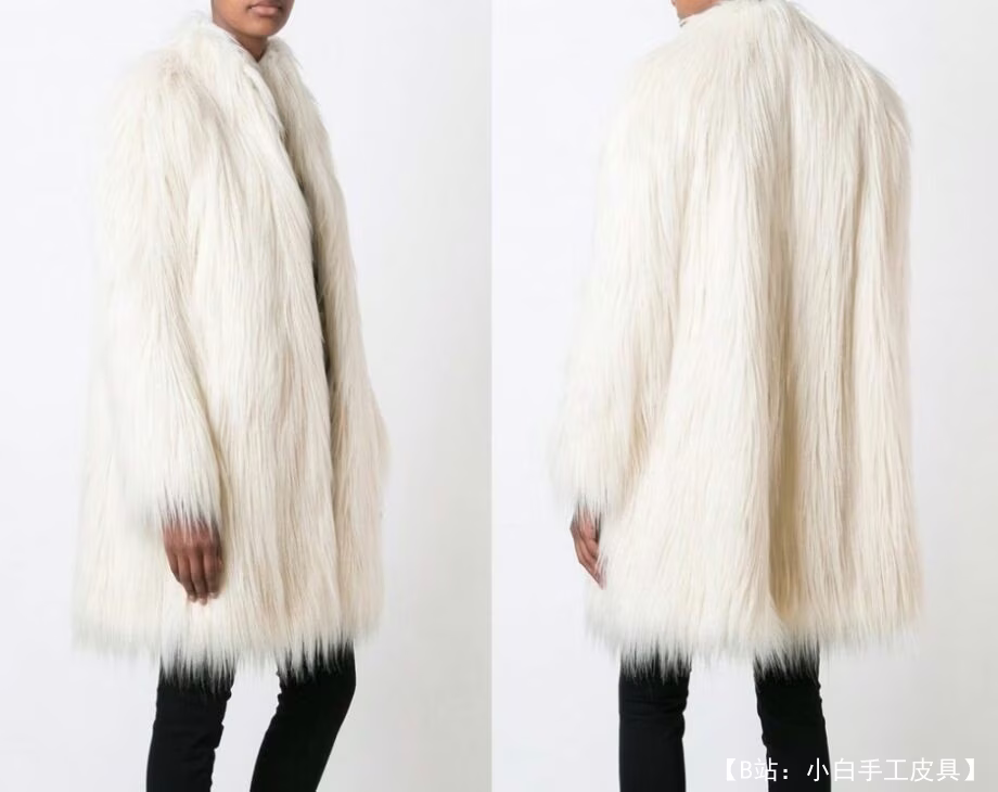 女式人造毛皮外套尺寸 XS-XL 的图案 - 1