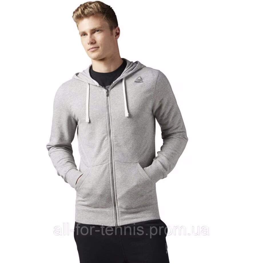 男式拉链连帽图案针织运动衫 - 1