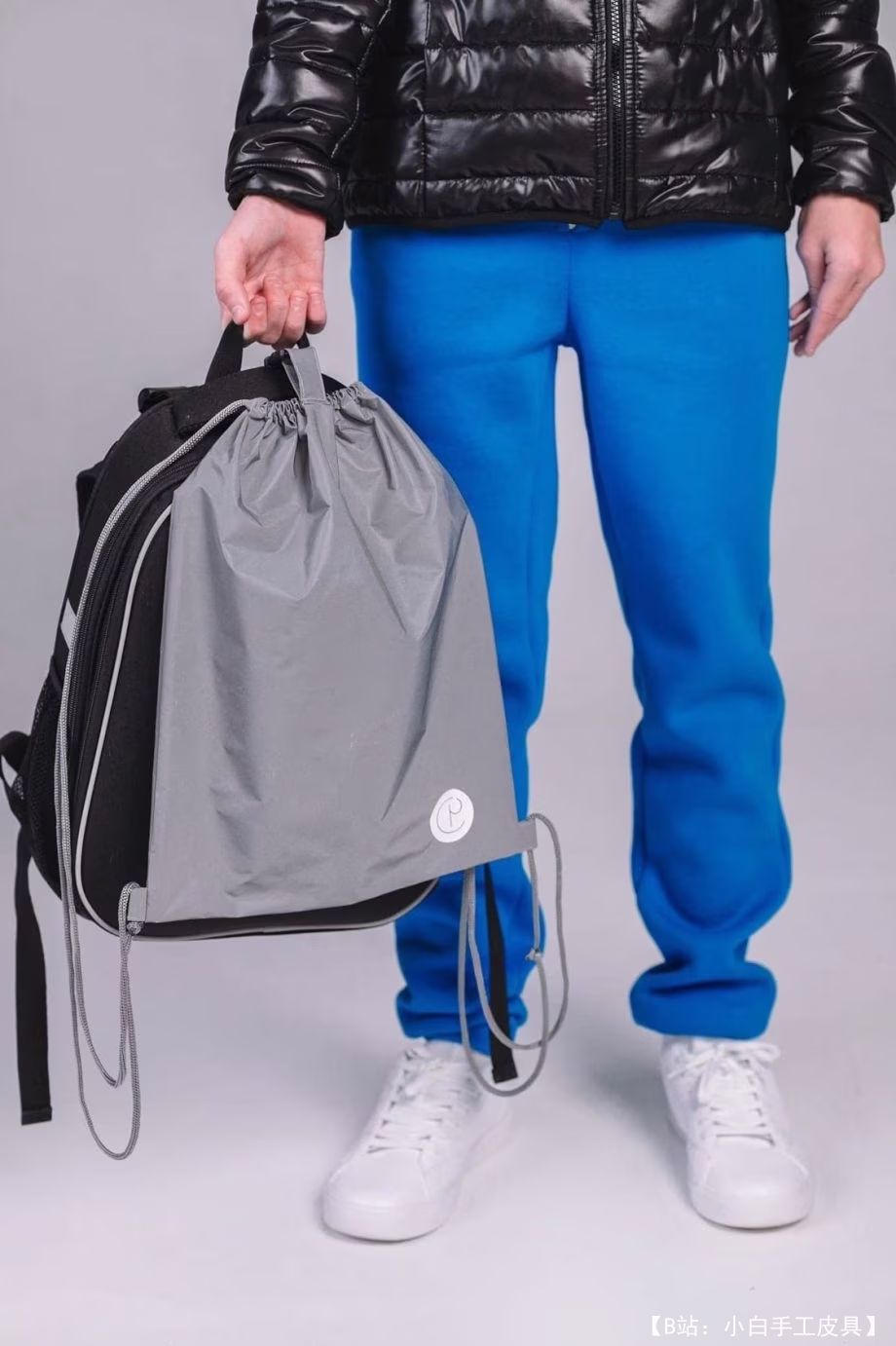 带拉绳的鞋布袋图案（用于学校轮班） - 2