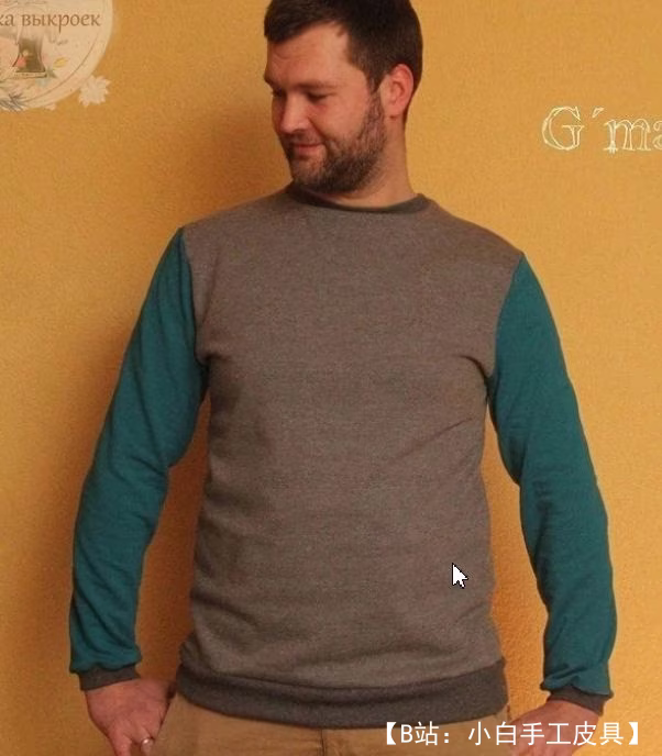 男士运动衫尺寸 S-XXL 的图案 - 1