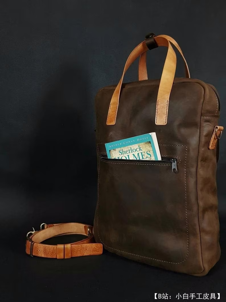 皮革立式笔记本电脑包图案 - 4