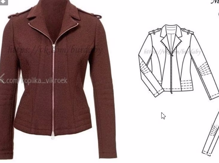 女式夹克尺寸 98-140 的图案 - 1