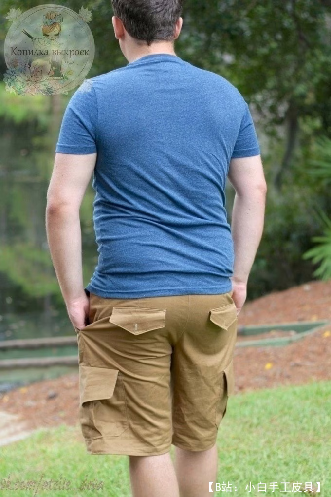 男士工装短裤面料图案 - 1