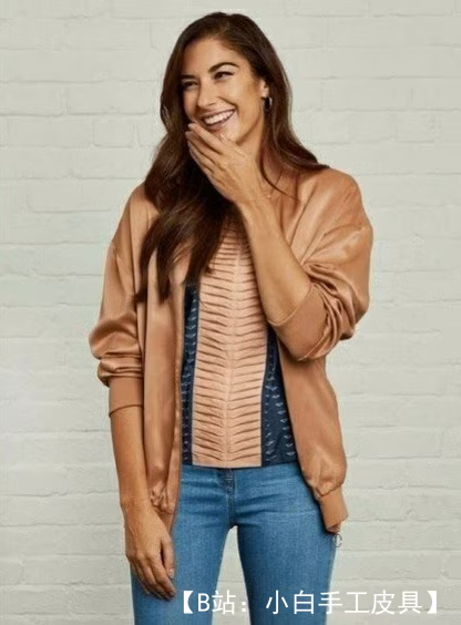 浅色夏季女式飞行员夹克图案，尺码 S、M、L - 1