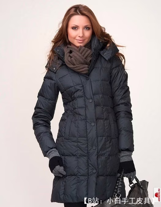 女式面料绗缝大衣图案 - 1