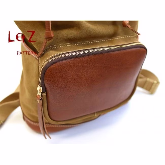 Выкройка рюкзака из канваса и кожи (ролл-топ) с клапаном - 2