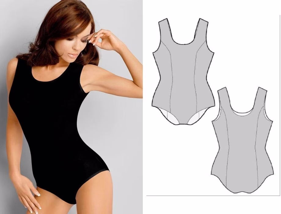 女式针织封闭式泳衣图案尺码89cm - 68cm - 92cm - 1