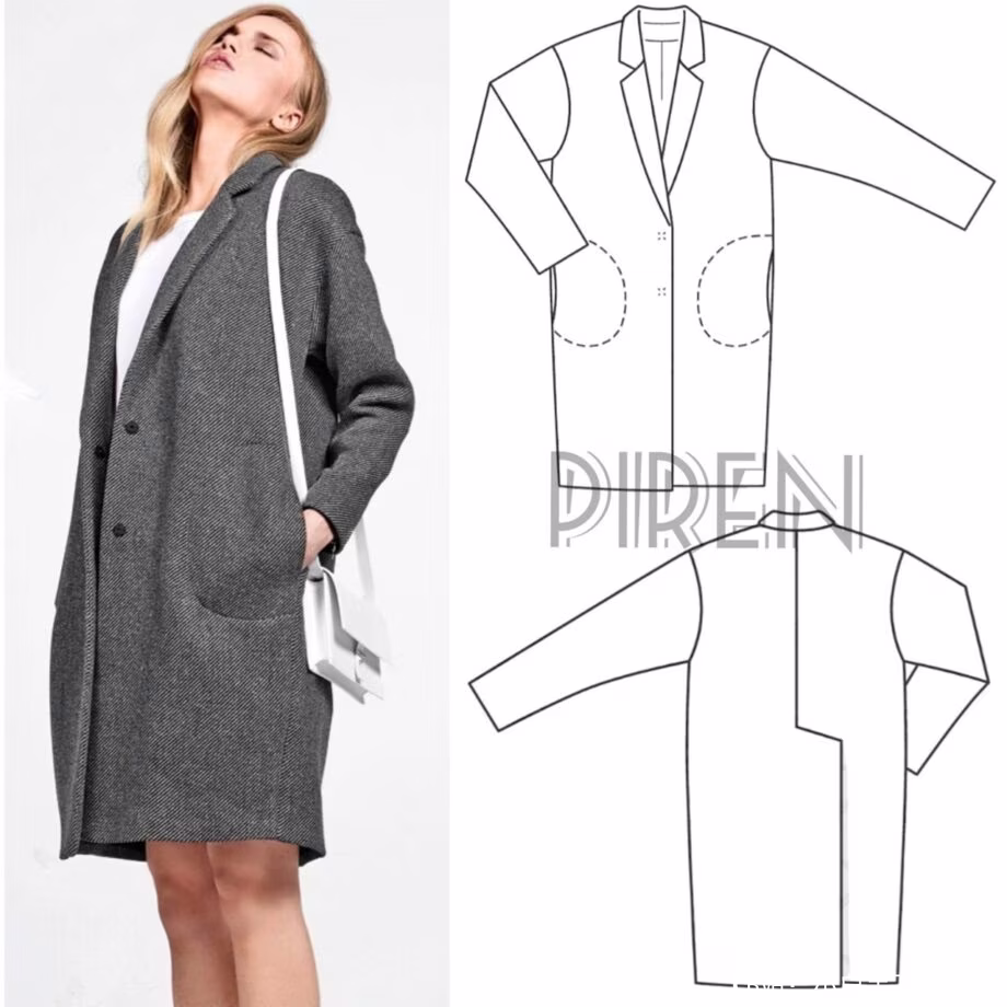 浅色女式外套的图案 - 1