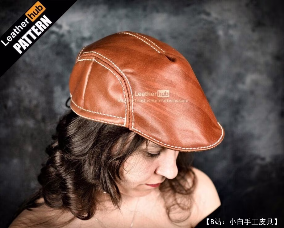 皮革平顶帽-芝甘卡图案 - 1