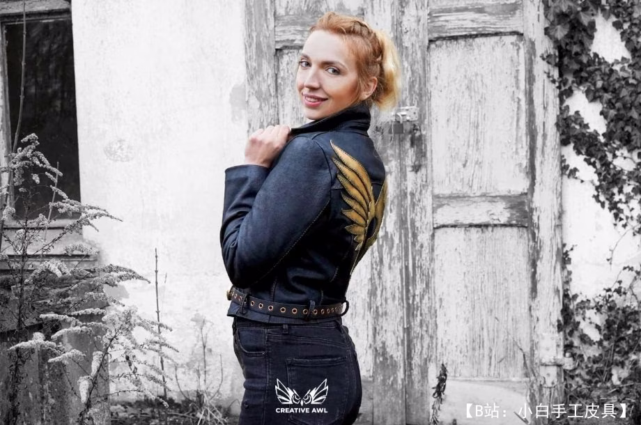 不同尺寸的女式皮夹克图案 - 1