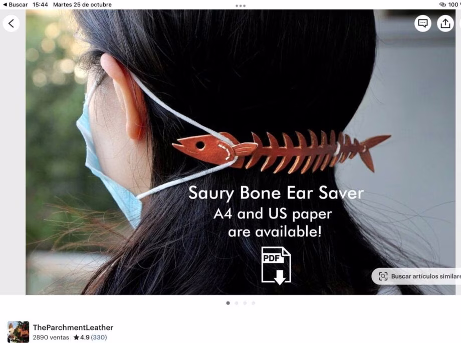 图案配饰“皮鱼骨架” - 2