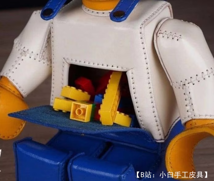 乐高建造者风格的建造者皮革雕像的图案 - 2