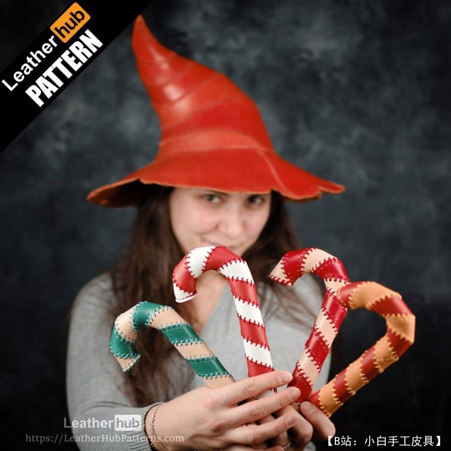 拐杖糖风格的皮革玩具图案 - 1