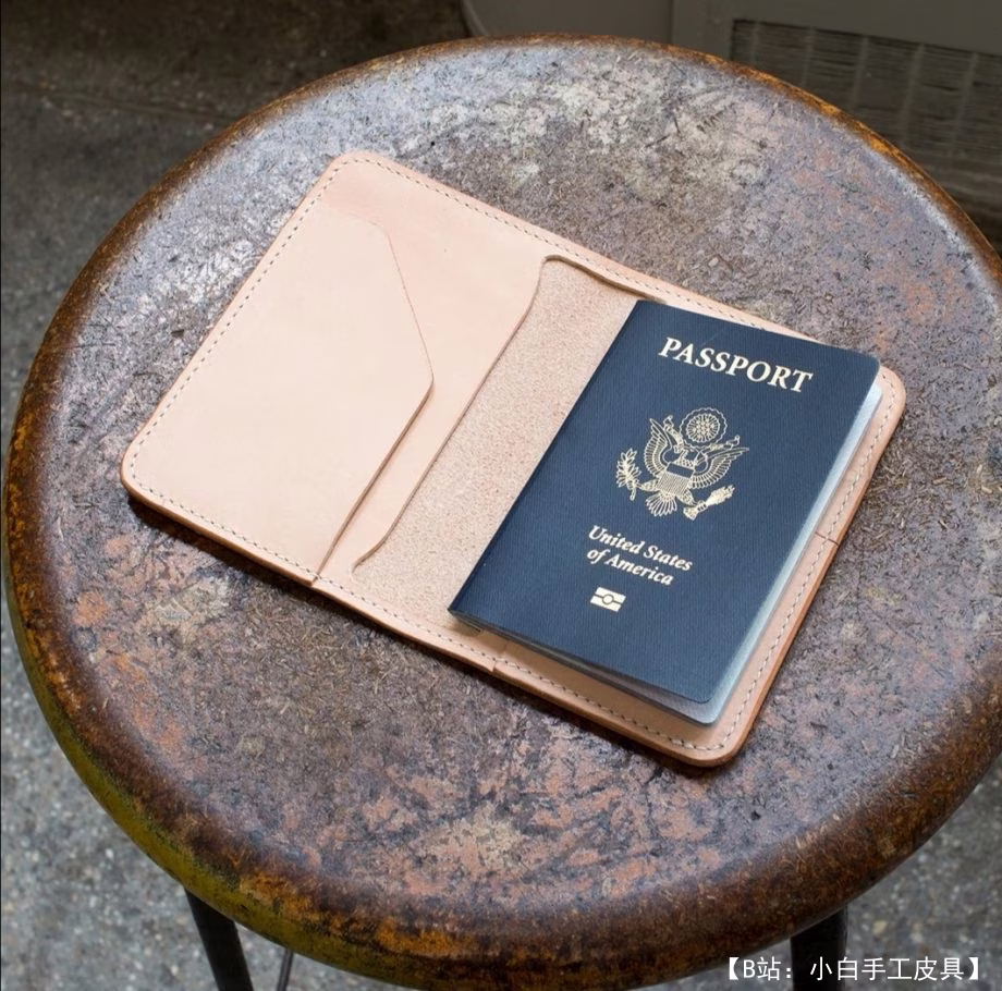 护照双折皮革钱包图案 - 2