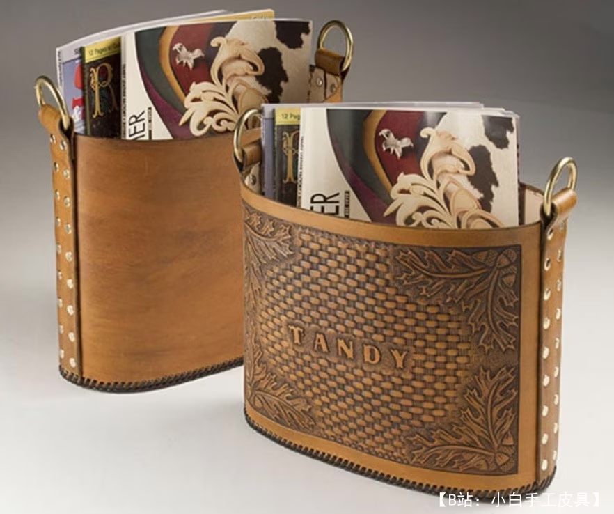 杂志和报纸的小皮革支架（存放）的图案 - 1