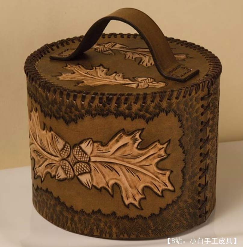 用于存放各种物品的内部皮革盒的图案 - 1