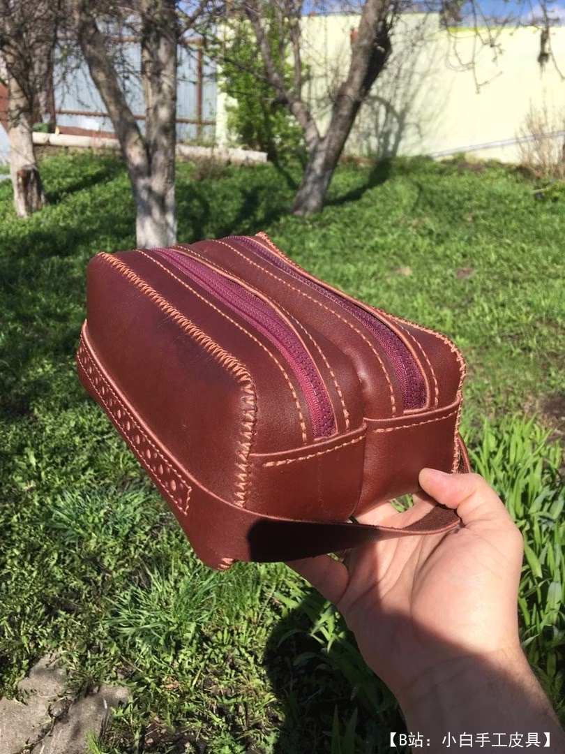 两部分双层皮革化妆盒的图案 - 1