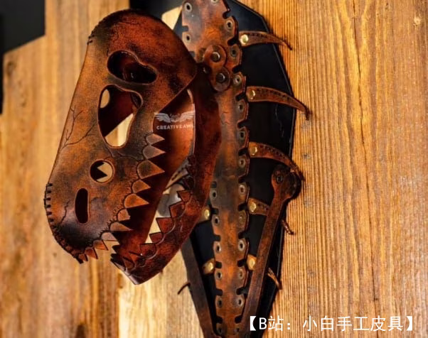 图案皮革头骨恐龙头霸王龙 (Tyrex) - 1