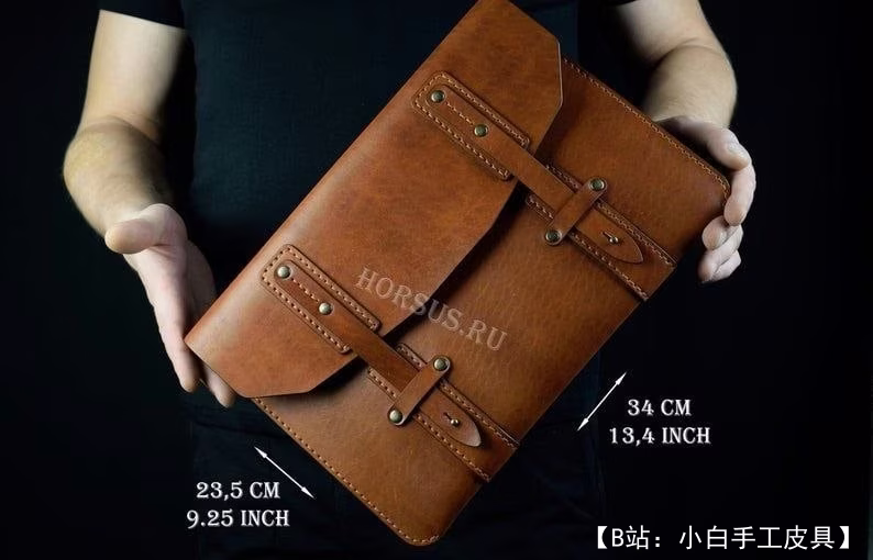 两种不同尺寸的薄皮革文件夹图案（小号和 A4 标准） - 3