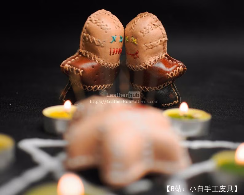 人形皮革枕形图案 - 3