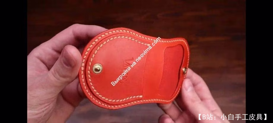 图案皮革零钱包 - 1