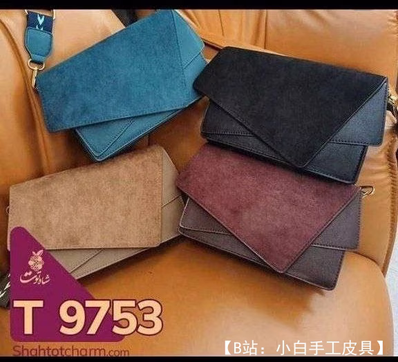 图案皮革女式皮包斜挎包 - 1