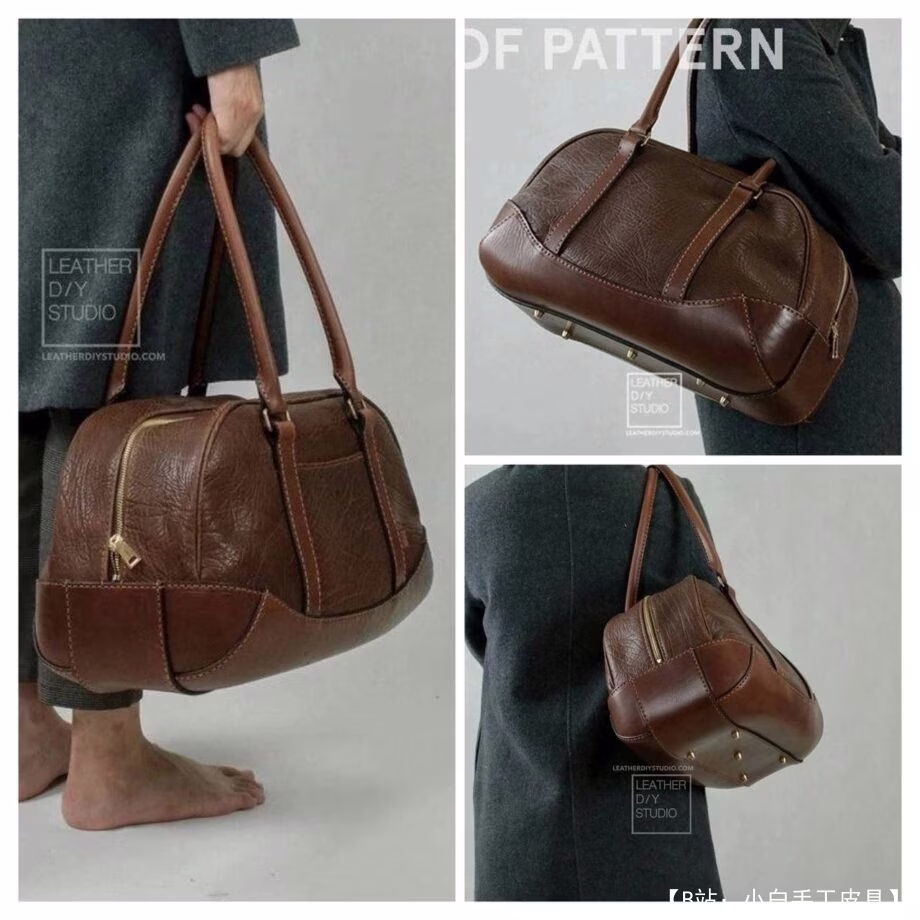 大号皮革旅行包图案（打孔图案） - 1