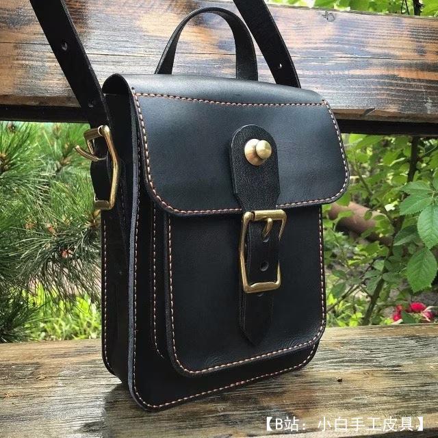 完美皮革男士文件包斜挎包的图案 - 1