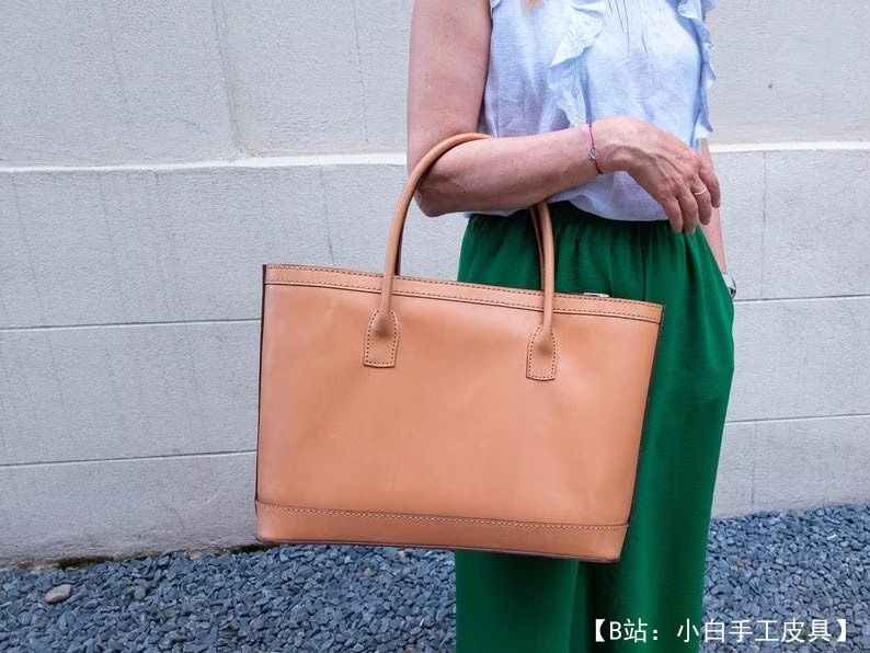 带拉链的皮革购物袋的图案 - 2