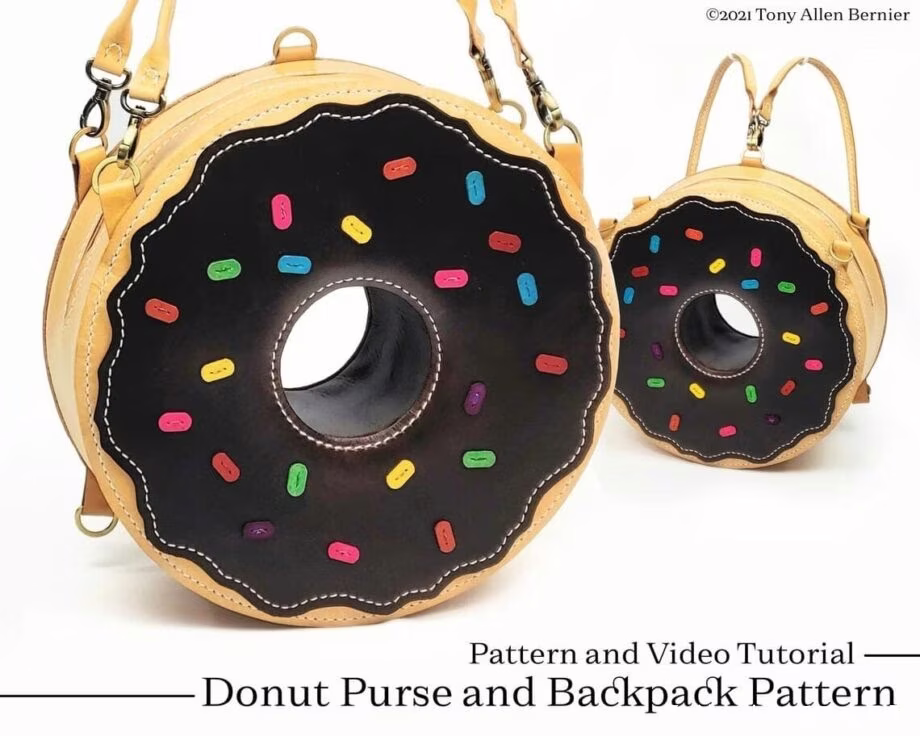 甜甜圈形状的皮包图案 - 1