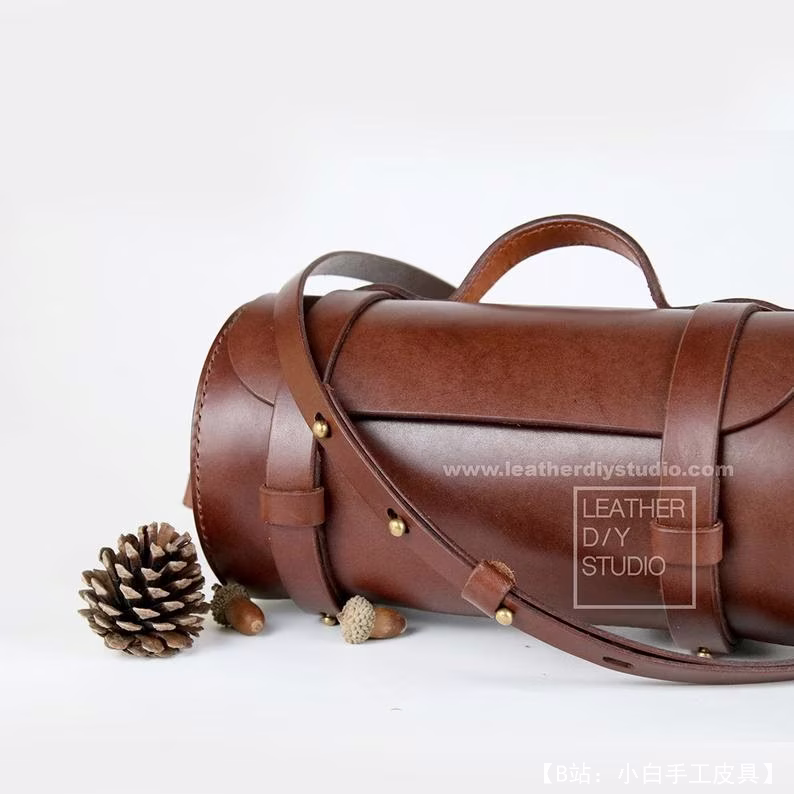 椭圆形皮包图案，用于工具或日常用品 - 1