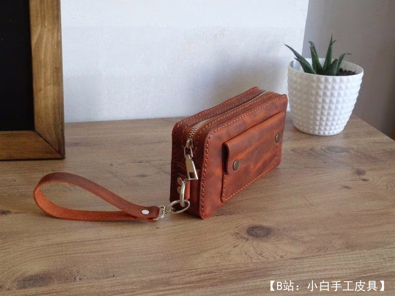 Выкройка кожаный клатч/барсетка на молнии - 1