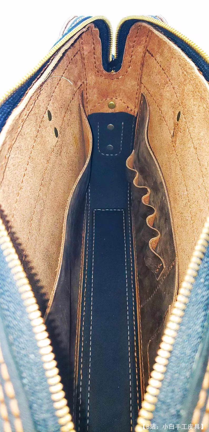 图案皮革笔记本电脑包 公文包 - 2