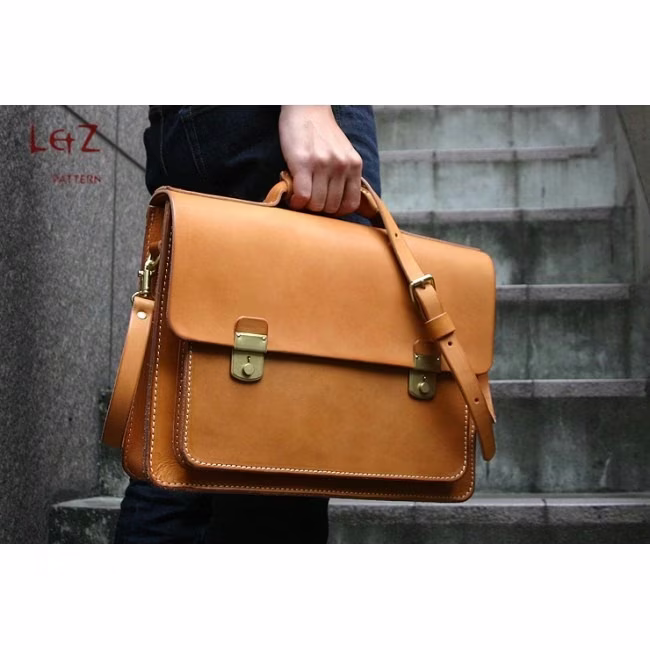 文件用皮革商务公文包的图案 - 1