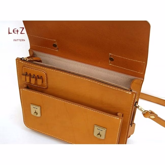 文件用皮革商务公文包的图案 - 3