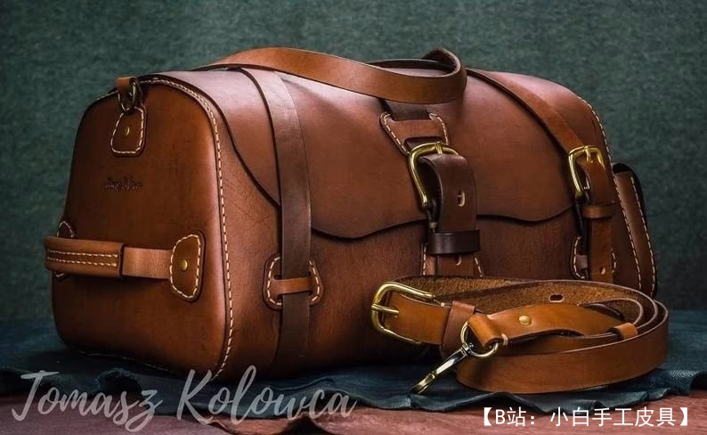 大皮革旅行包的图案 - 3