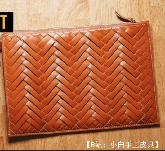 编织皮革手拿包的图案 - 1