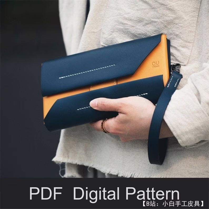 你手中有趣的皮革手拿包的图案 - 1