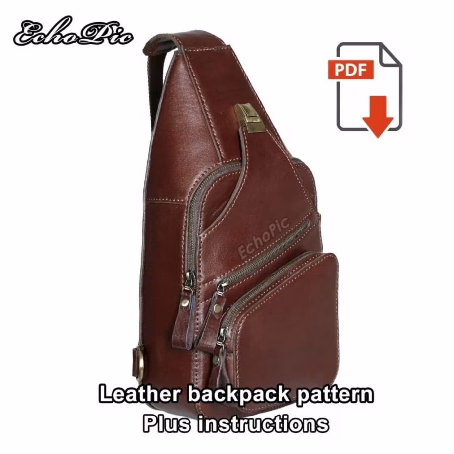 图案皮革单肩包 - 1