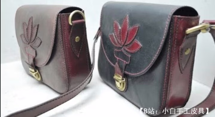 皮革制成的小斜挎包的图案 - 1