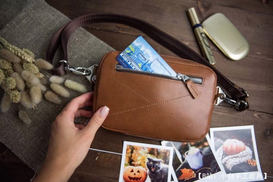 带拉链的腰包图案，可装各种小东西 - 1