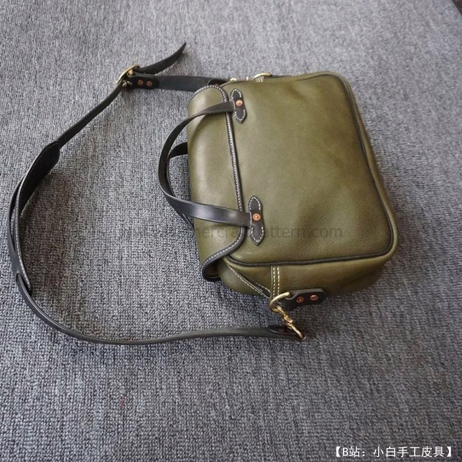 用于笔记本电脑和文件的皮革信使图案 - 3