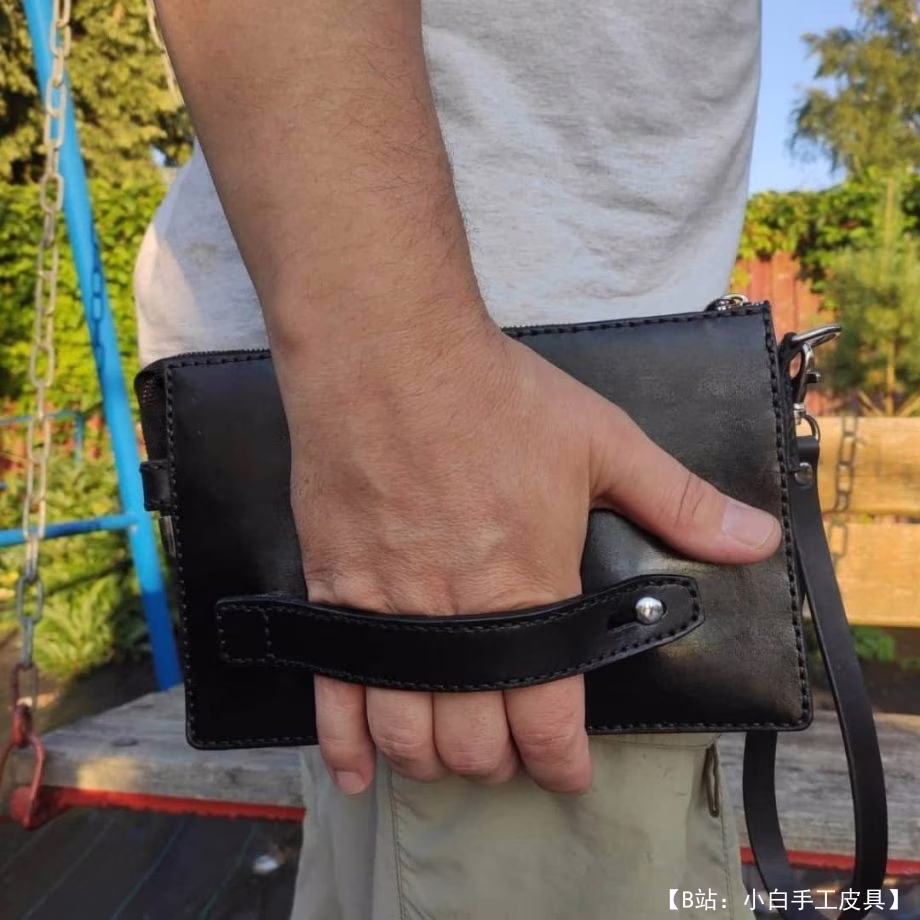 智能手机皮革男士手拿包的图案 - 4