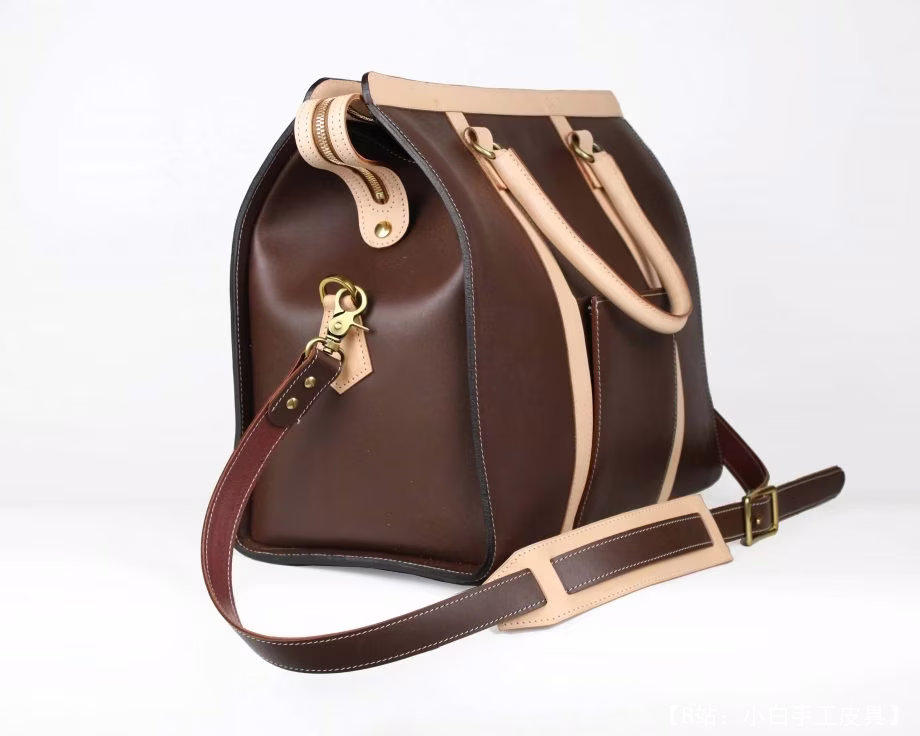 图案皮革女士行李袋（女士旅行包） - 3