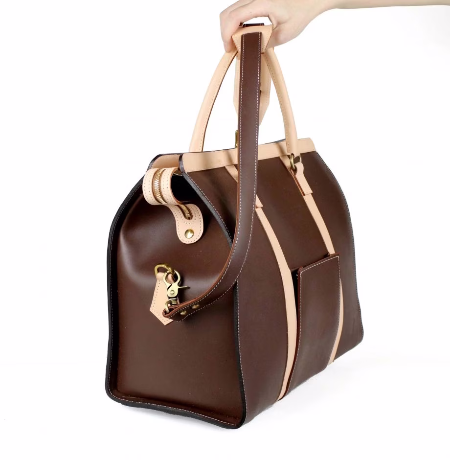 图案皮革女士行李袋（女士旅行包） - 4