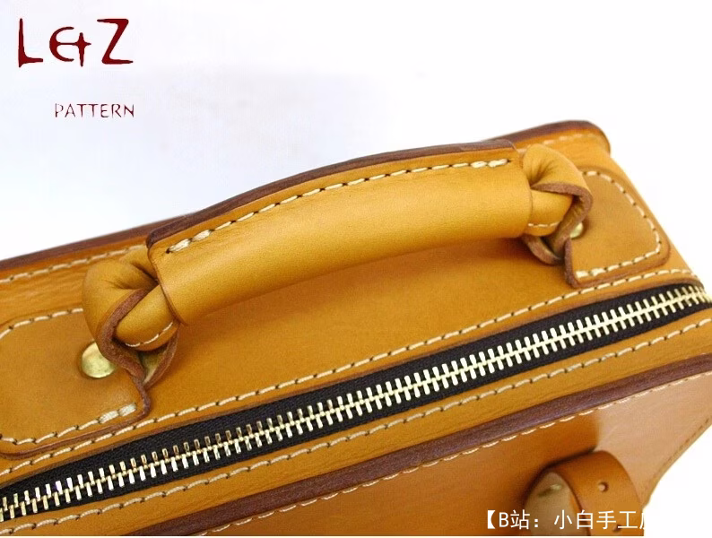 带雨伞支架的日常皮革邮差包图案 - 4