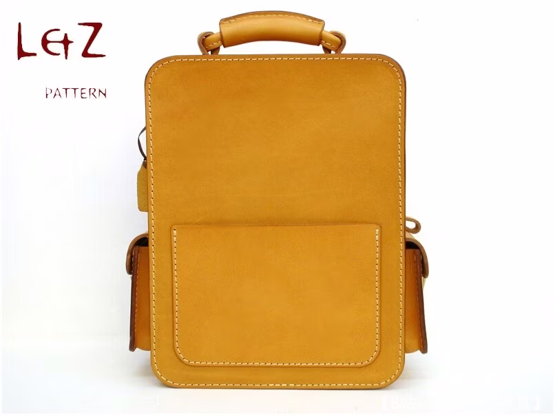 带雨伞支架的日常皮革邮差包图案 - 7