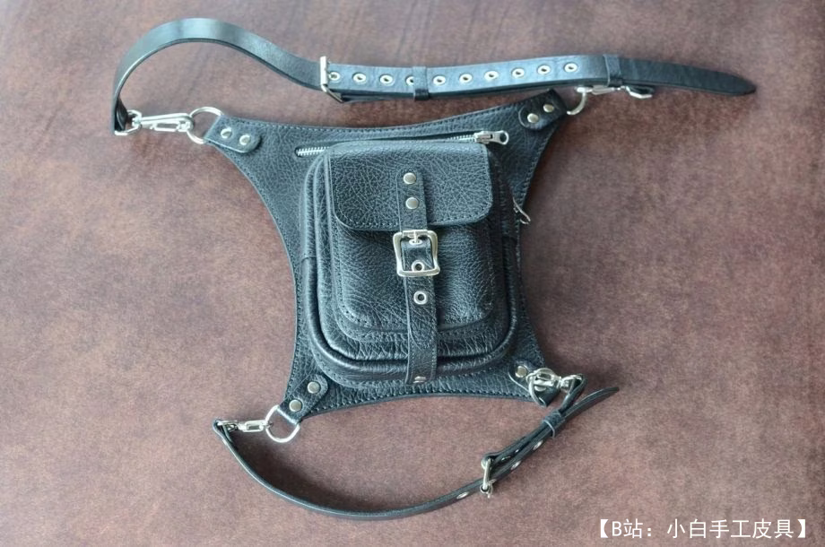 大腿牛皮摩托车包图案 - 3