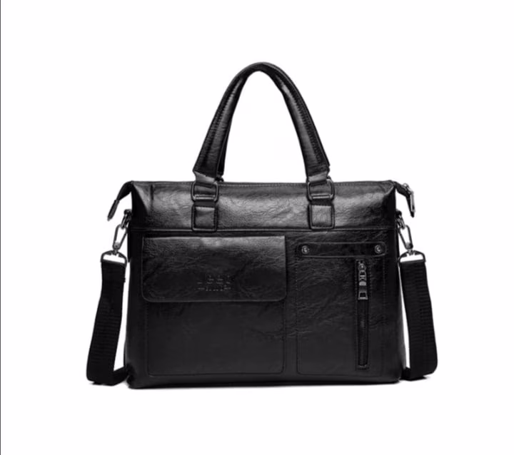 用于笔记本电脑和文件的皮革信使图案 - 1